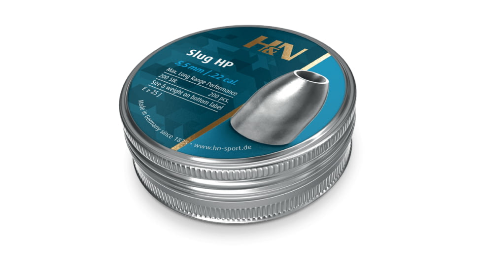 H&N Sport Slug HP .22 Caliber 5.51 mm Head 30 Grain Air Rifle Pellets