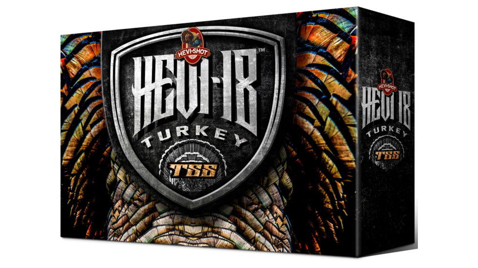 HEVI-Shot TSS Shotgun Ammunition, Turkey Load, 12 gauge, 7 Shot Size, 3 inch Shell Length, 2 oz Load, 7, 4007