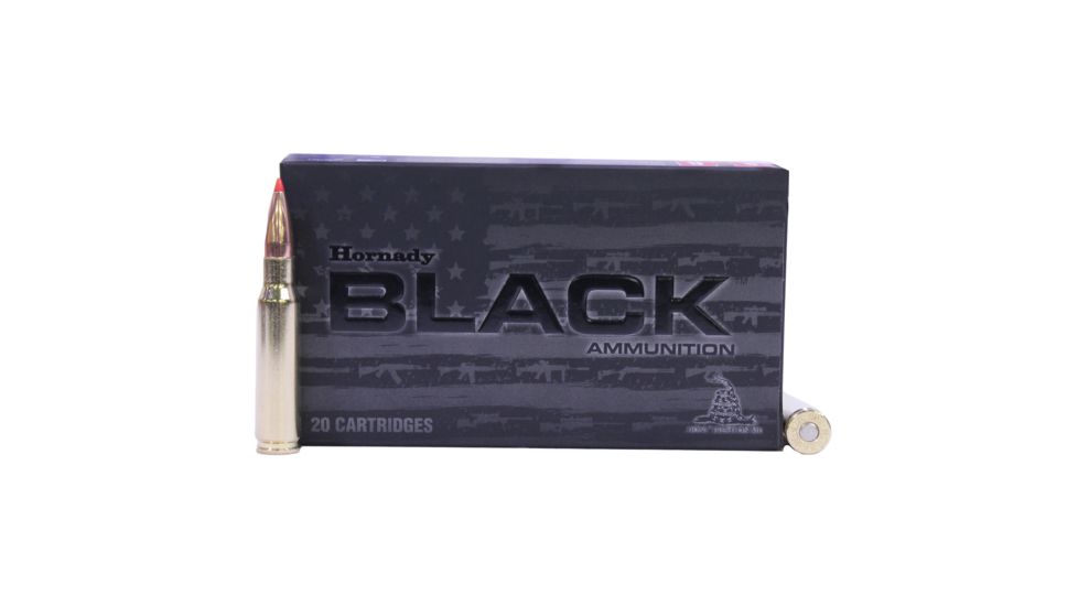 Hornady BLACK .308 Winchester 168 grain A-MAX Brass Cased Centerfire Rifle Ammo, 20 Rounds, 80971