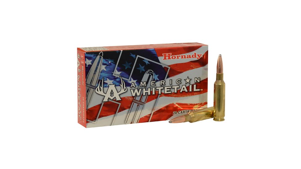 Hornady American Whitetail 6.5mm Creedmoor 129 grain InterLock SP Brass Cased Centerfire Rifle Ammo, 20 Rounds, 81489