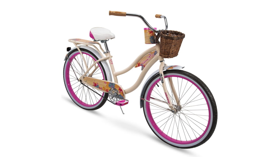 Huffy Single-Speed Beach Cruiser Bike - Womens, Cream/Pink, 26 inch, 76598