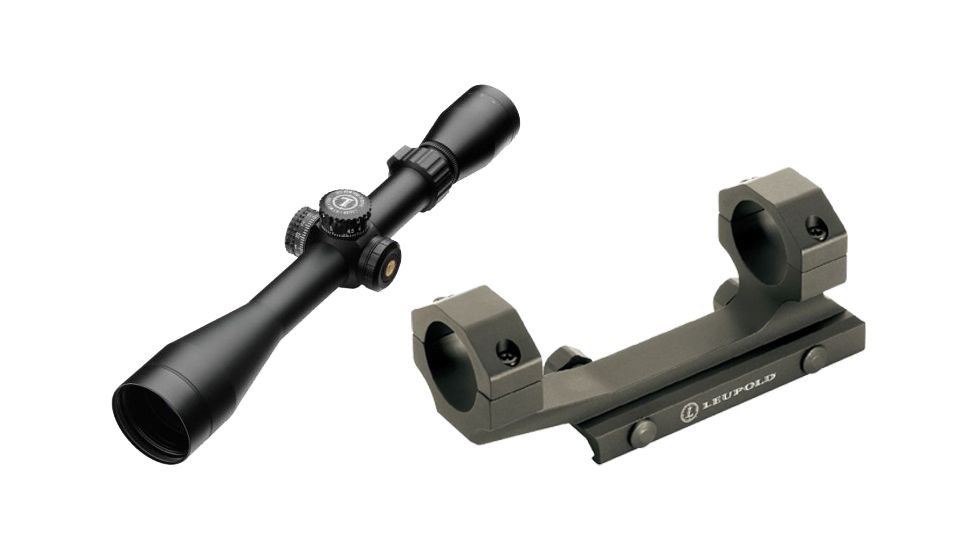 Leupold Mark AR MOD 1 3-9x40mm P5 Dial Rifle Scope, Matte Black, FireDot TMR Reticle 115370, w/ Leupold Mark 2 IMS Integral Mounting System Matte, 30mm Ring