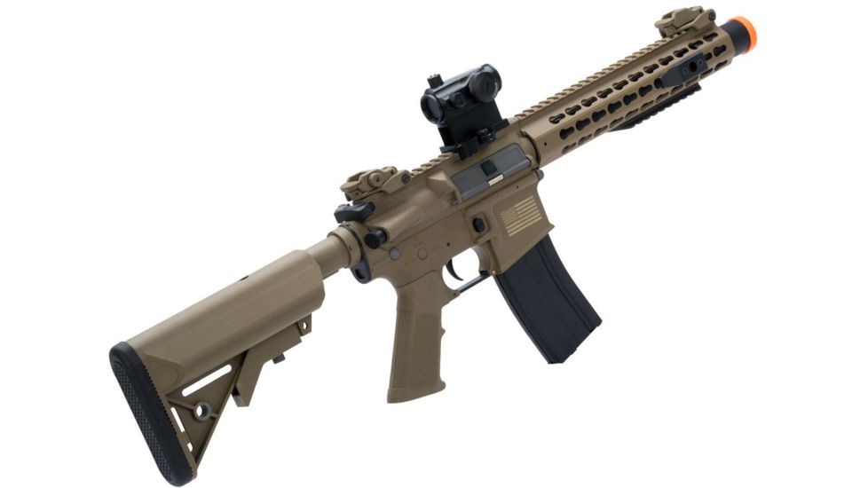 Matrix Sportsline M4 RIS Airsoft AEG Rifle w/G2 Micro-Switch Gearbox, 10in Keymod w/Suppressor, Dark Earth, Large, ST-AEG-270-A-DE