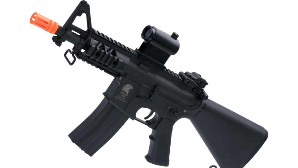 Matrix Sportsline M4 RIS Airsoft AEG Rifle w/G2 Micro-Switch Gearbox, 5in Stubby Fixed Stock, Black, Large, ST-AEG-293-BK