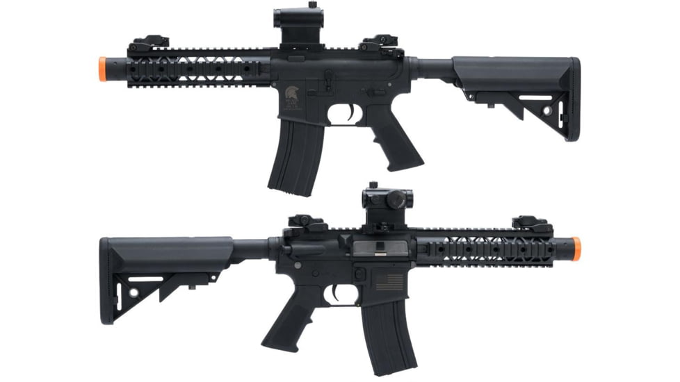Matrix Sportsline M4 RIS Airsoft AEG Rifle w/G2 Micro-Switch Gearbox, M4 RIS 8in Stubby, Black, Large, ST-AEG-274-B-BK