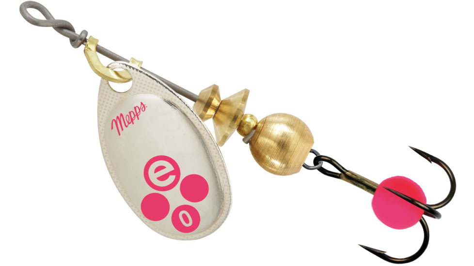 Mepps Aglia-e In-Line Spinner, 1/12 oz, Treble Hook w/Egg Silver-Hot Pink, BE0 SHP