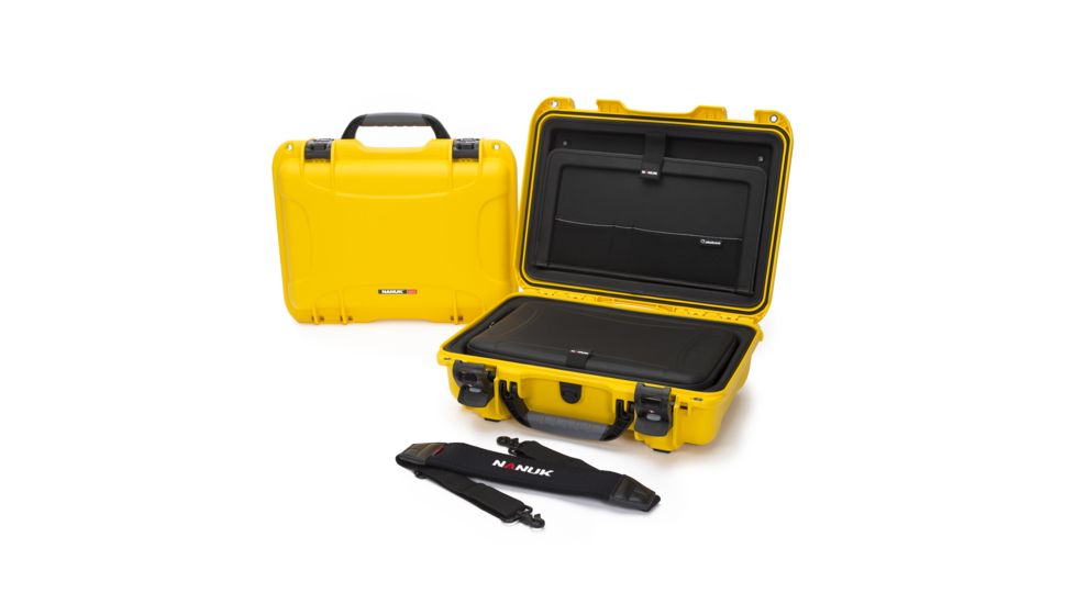Nanuk 923 Case with Laptop Kit and Strap, Yellow, Medium, 923S-041YL-0A0