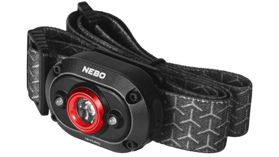 Nebo Mycro Turbo Mode Rechargeable Headlamp and Cap Light, Red LED, 110 Lumens, Black, NEB-HLP-1003