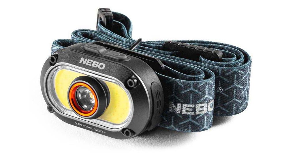Nebo Mycro Turbo Mode Rechargeable Headlamp and Cap Light, USB-C, 500 Lumens, Black, NEB-HLP-1005