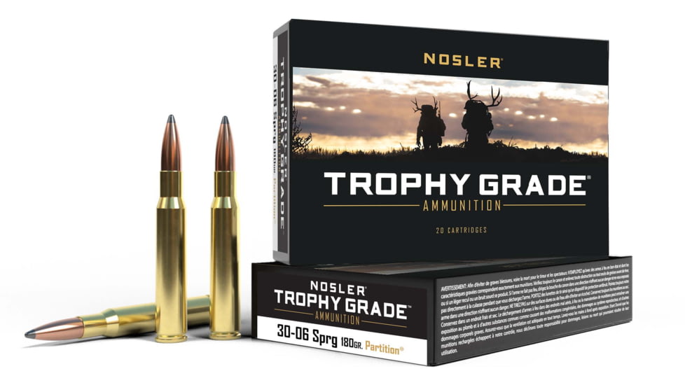 Nosler .30-06 Springfield, Partition , 180 grain, Brass Cased, 20 Rounds, 46142