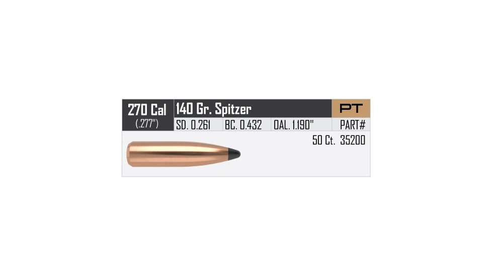 Nosler Partition Rifle Bullet .270 Caliber 140gr, 50ct, 35200