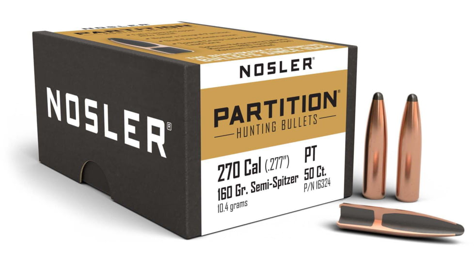 Nosler Partition Rifle Bullet .270 Caliber 160gr, 50ct, 16324