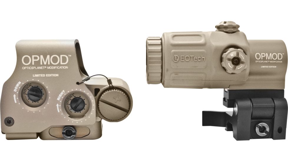 EoTech OPMOD Red Dot Reticle Hybrid Sight IOP Holosight w/ 3X G33 Magnifier, Tan, HHS2-OPA-KIT2023