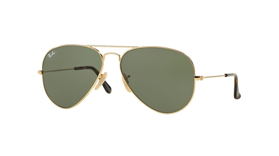 Ray-Ban Aviator Large Metal Sunglasses RB3025 181-58 - Gold Frame, Dark Green Lenses