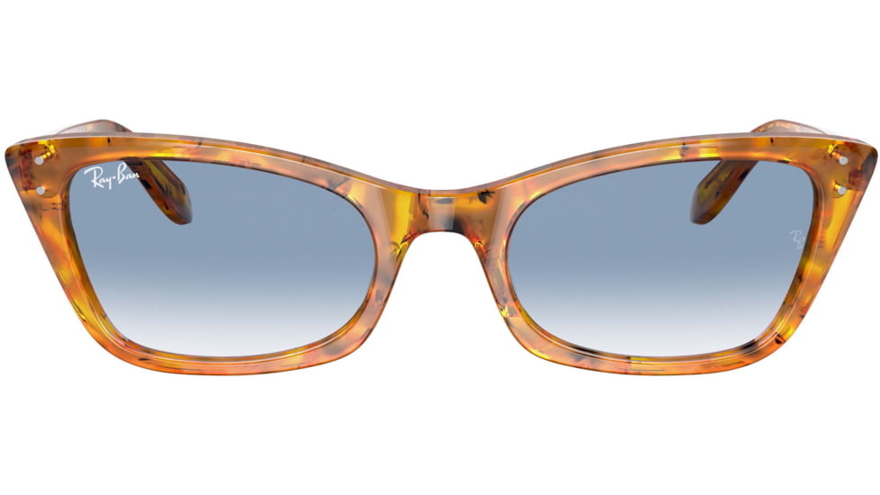Ray-Ban Lady Burbank RB2299 Sunglasses, Clear Gradient Blue Lenses, Amber Tortoise, 52, RB2299-13423F-52