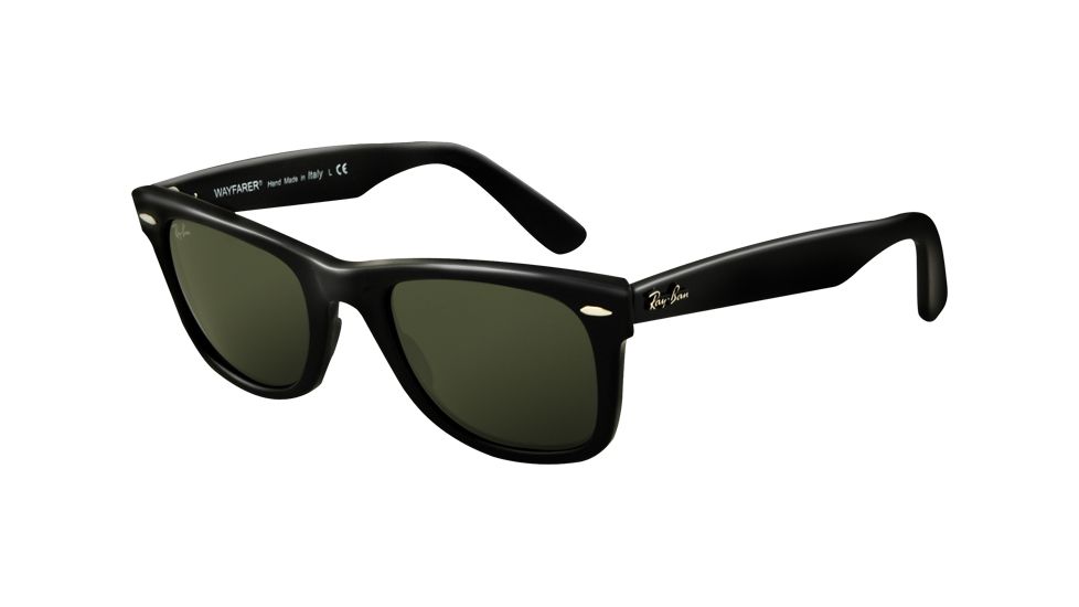 Ray-Ban Original Wayfarer Sunglasses RB2140, Black Crystal Green Frame, 54mm Lenses, 901-5418