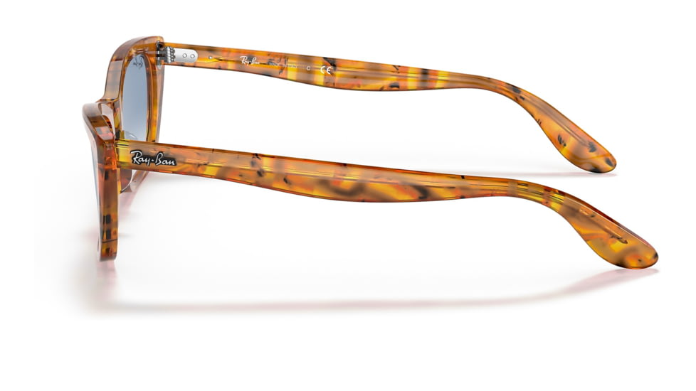 Ray-Ban RB2299 Lady Burbank Sunglasses - Women's, Amber Tortoise Frame, Clear Gradient Blue Lens, 55, RB2299-13423F-55