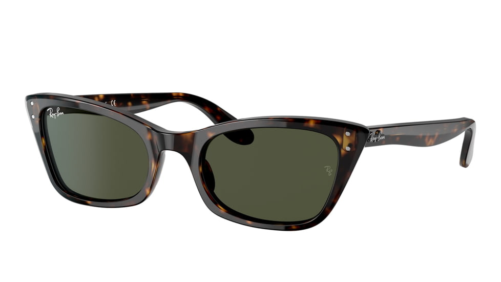 Ray-Ban RB2299 Lady Burbank Sunglasses - Women's, Havana Frame, Green Lens, 55, RB2299-902-31-55