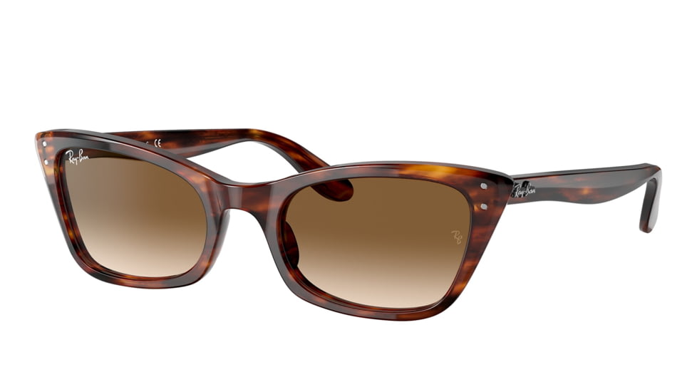 Ray-Ban RB2299 Lady Burbank Sunglasses - Women's, Striped Havana Frame, Clear Gradient Brown Lens, 55, RB2299-954-51-55