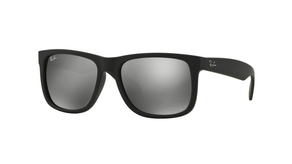 Ray-Ban RB4165 Sunglasses 622/6G-55 - Rubber Black Frame, Grey Mirror Silver Lenses