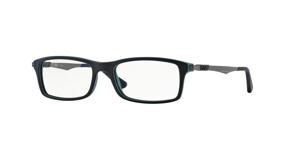 Ray-Ban RX7017 Eyeglass Frames 5197-54 - Top Black On Green Frame, Demo Lens Lenses