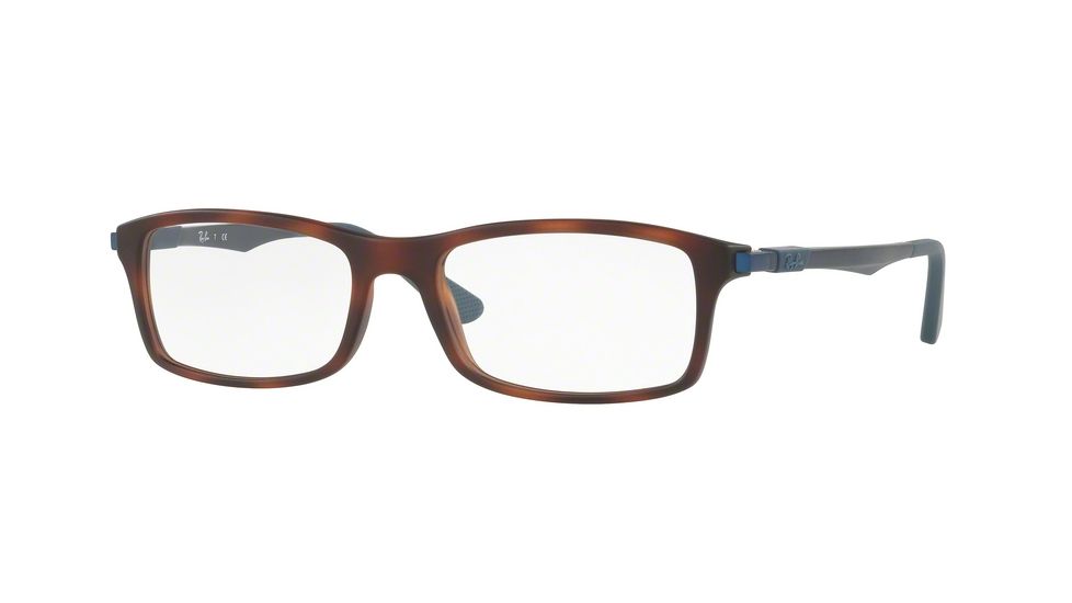 Ray-Ban RX7017 Eyeglass Frames 5574-52 - Matte Red Havana Frame