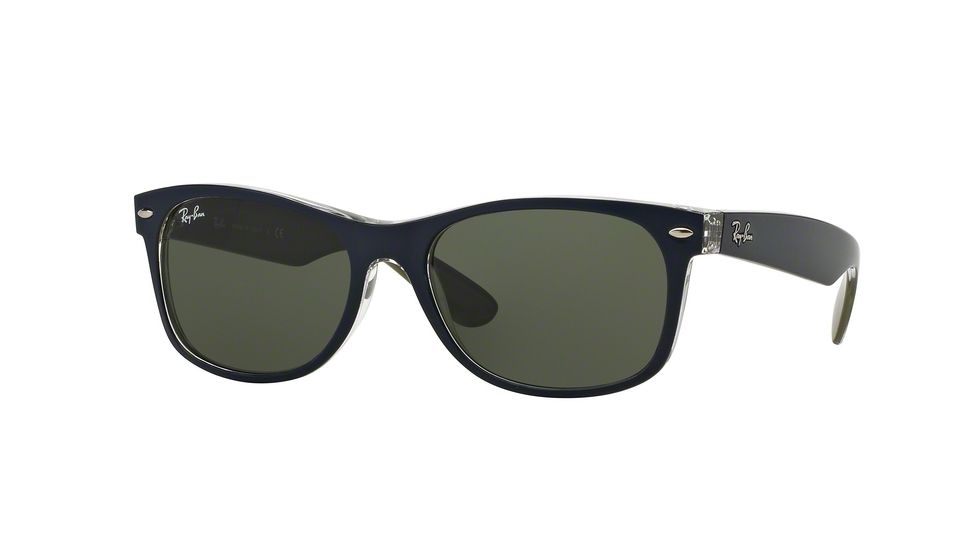 Ray-Ban Wayfarer RB2132 Sunglasses 6188-55 - Mt Blue/military Green Frame, Green Lenses