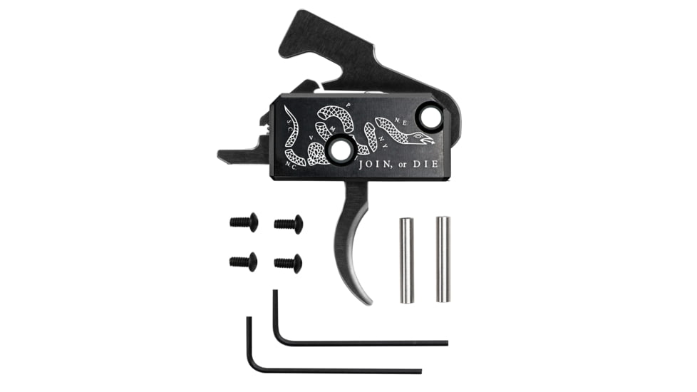 RISE Armament AR-15/AR-10 RA-140 Join or Die Special-Edition Super Sporting Trigger, Curved, RA-140-JOD