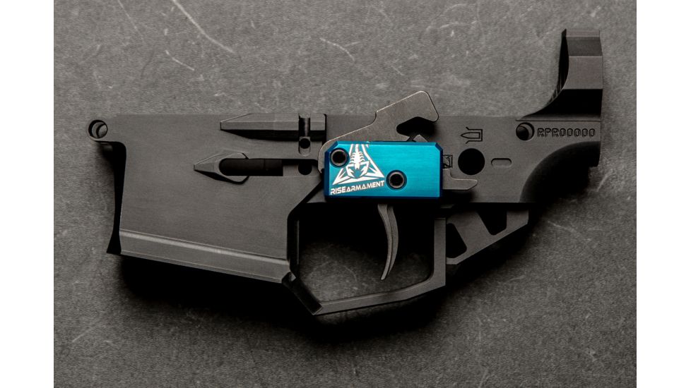 OpticsPlanet Exclusive RISE Armament RA-240 Enhanced Rifle Trigger, Curved, 3.5lb Pull, Blue/Black, RA-240-ERT