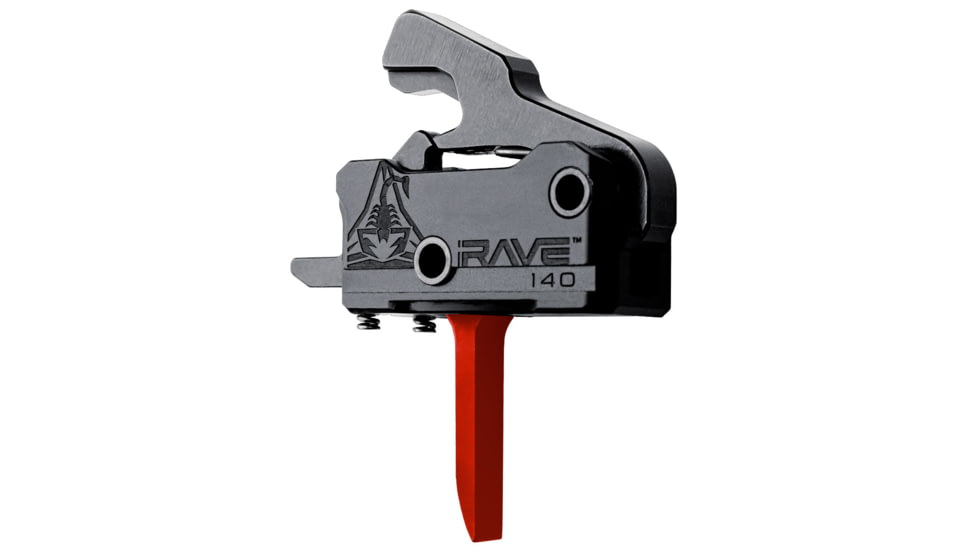 RISE Armament Rave 140 Drop-In Trigger w/ Anti Walk Pins, Flat, 3.5lb Pull Weight, Black/Red, T017F-RED