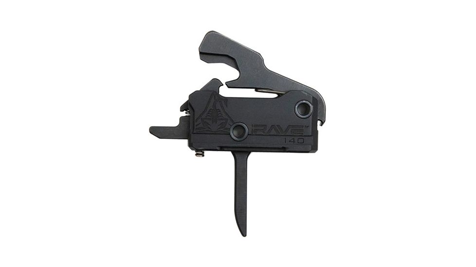 RISE Armament Rave 140 Flat 3.5lb Drop-In Trigger w/ Anti Walk Pins, Black, RA-R140F-AWP