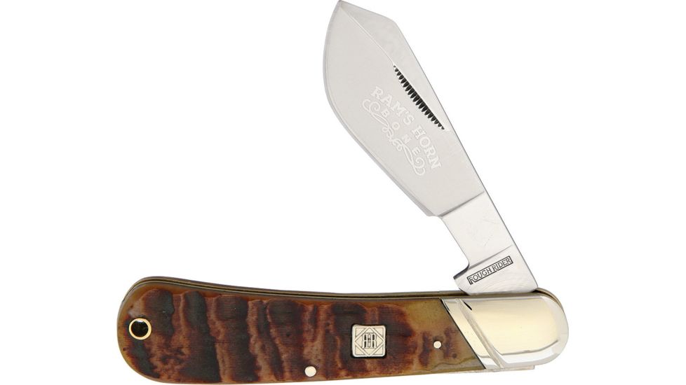 Rough Ryder Cotton Sampler Brown Rams Horn Folding Knife | Free ...