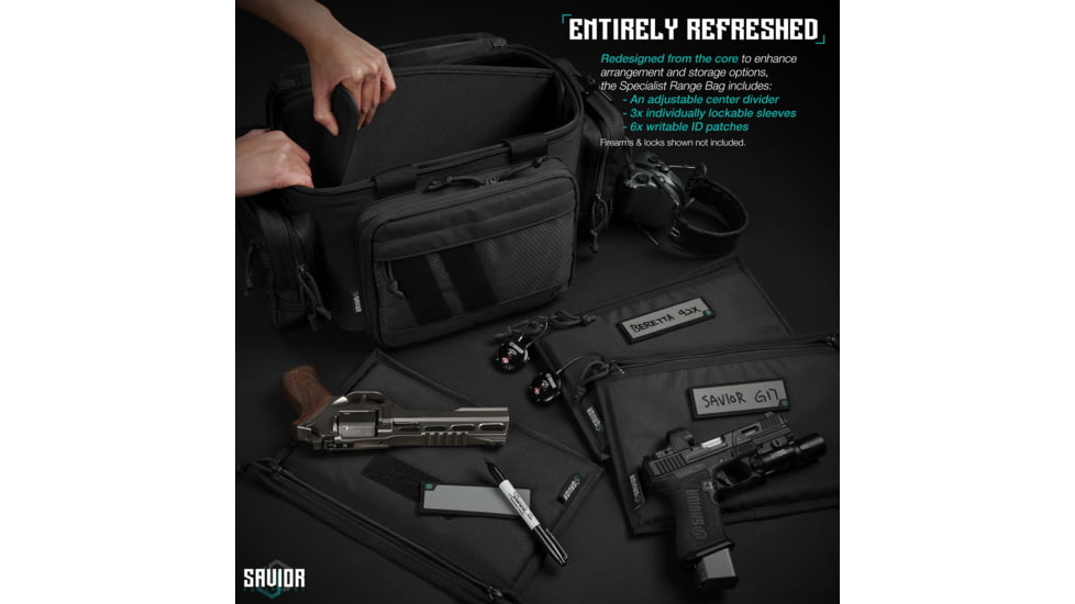Savior Equipment Specialist Pistol Range Bag, Black, RA-3GUN-WS-BK