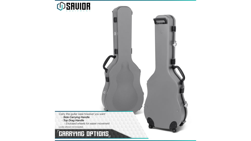 Savior Equipment Ultimate Guitar Single Rifle Case, Grey, 45in H x 17in L x 5in W, RC-GT-ACOUSTIC-GS