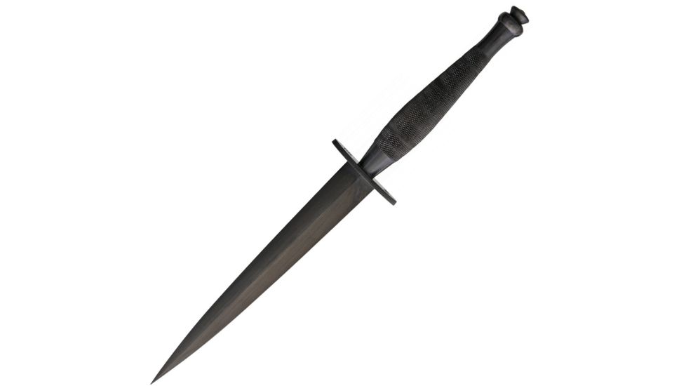 Sheffield Commando Dagger Fixed Blade Knife, 6.875in, Stainless Steel, Standard Edge, Black Handle SHE026
