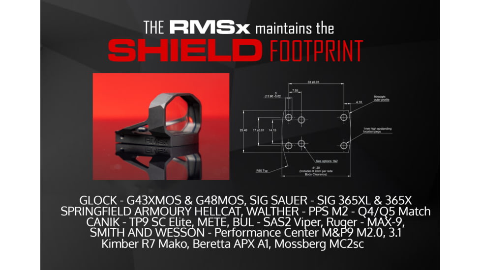 Shield Sights Compact Reflex Mini Red Dot Sight, Drawer Lens 8 MOA Dot Reticle, RMSd-8MOA Glass Lens, Black, RMSd-8 Moa G