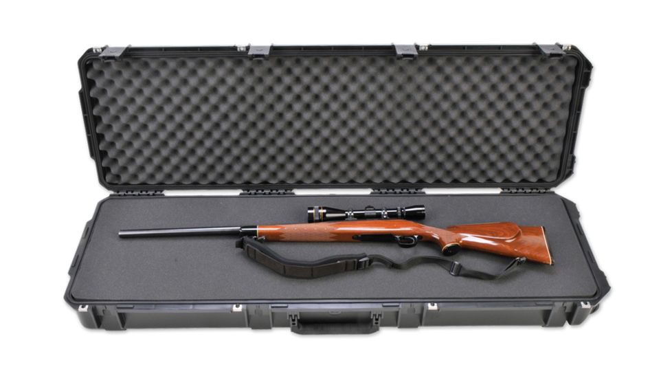 SKB Cases Injection Molded 50.5inx14.5inx6in Gun Case, Layered&amp;Convolute Foam, Black, 3I-5014-6B-L