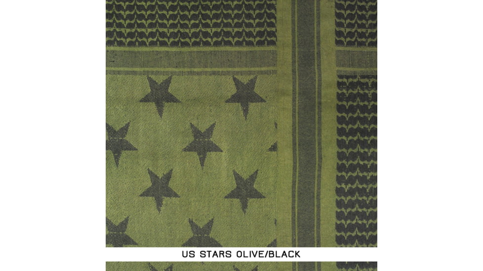 SnugPak Camcon Shemagh, Usa Stars, Olive/Black, 61120