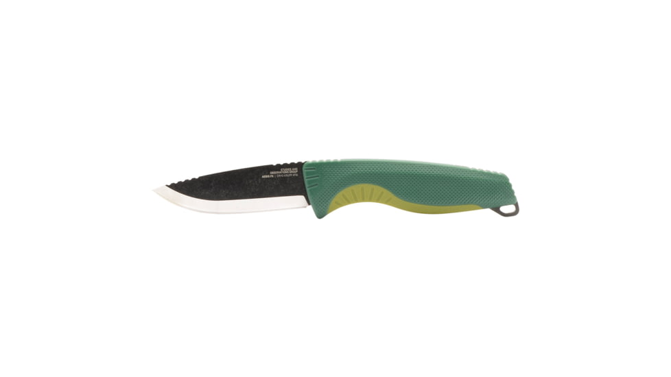 SOG Specialty Knives &amp; Tools Aegis FX Fixed Blade Knives, 3.7in, Straight Edge, CRYO KRUPP 4116 Steel, Drop Point, Green, GRN / TPU Handle, Black, SOG-17-41-02-41