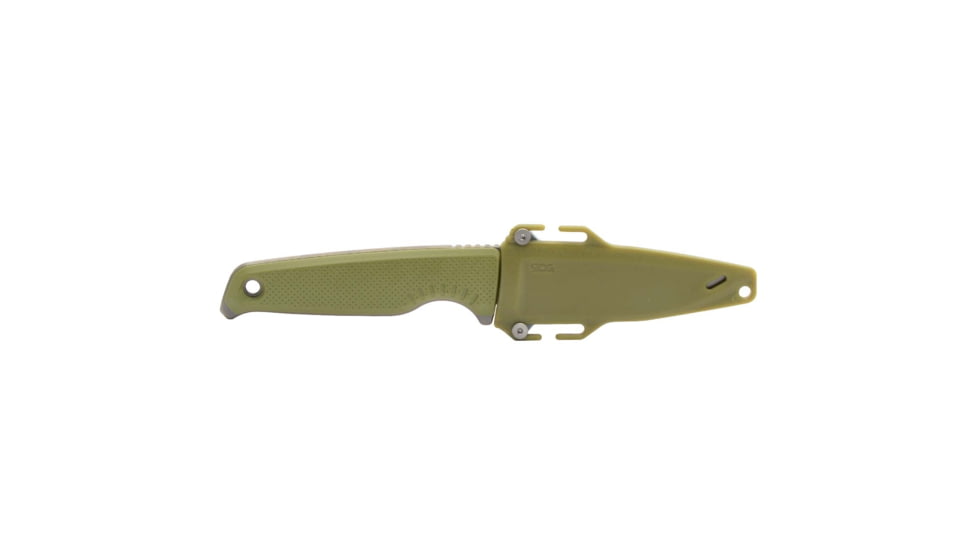 SOG Specialty Knives &amp; Tools Altair FX Fixed Blade Knives, 3.7in, Straight Edge, CRYO KRUPP 4116 Steel, Clip Point, Green, GRN / TPU Handle, Black, SOG-17-79-03-57