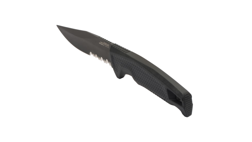 SOG Specialty Knives &amp; Tools Recondo FX Fixed Blade Knives, 4.6in, Partially Serrated Edge, CRYO 440C Steel, Spear Point, Black, GRN / TPU Handle, Black, SOG-17-22-02-57