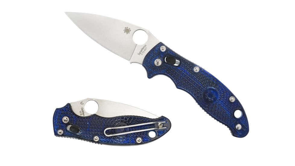 Spyderco Manix2 Folding Knife, Translucent Blue FRCP Handle, BD-1 Fine Edge Blade C101PBL2