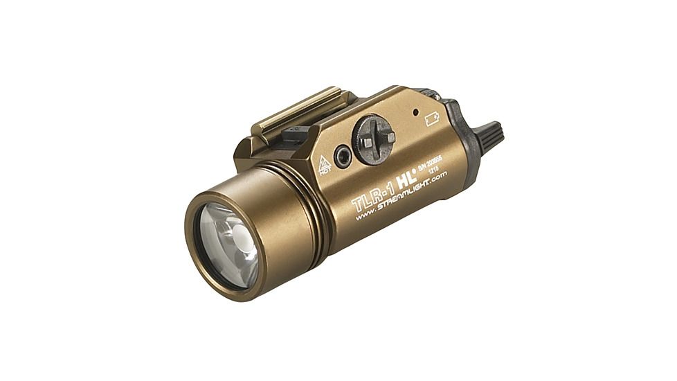 Streamlight TLR-1 HL LED Rail-Mounted TacticalFlashlight, 800 Lumens w/Lithium Batteries, Flat Dark Earth Brown, 69267