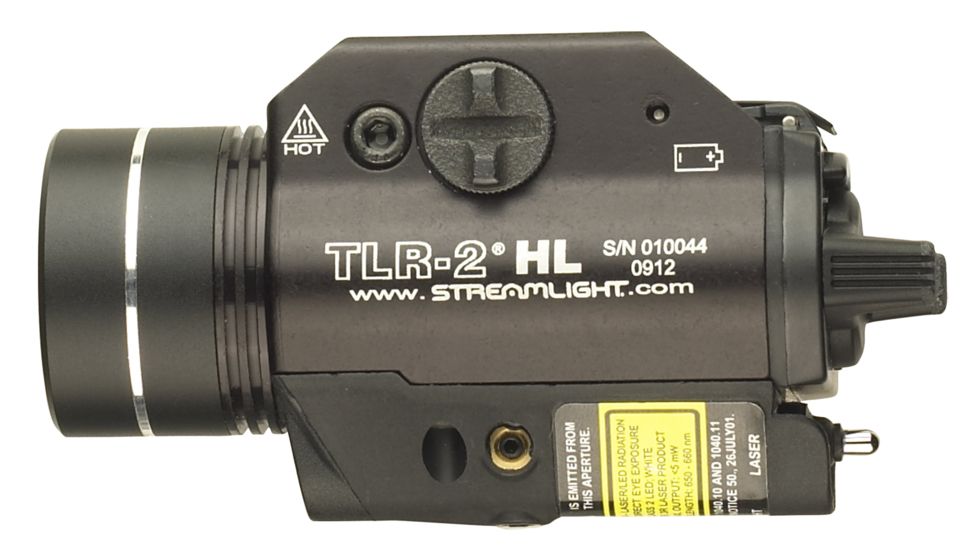 Streamlight TLR-2 HL High LumensWeapon Flashlight , CR123A, Red, 1000 Lumens, Black, 69261
