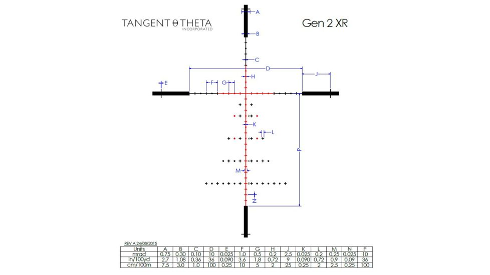 Tangent Theta Inc. TT315 M-Series 3-15x50mm Rifle Scope, 30mm, Mrad Adjust, Gen 2 XR Reticle, Matte Black, 800102-0001