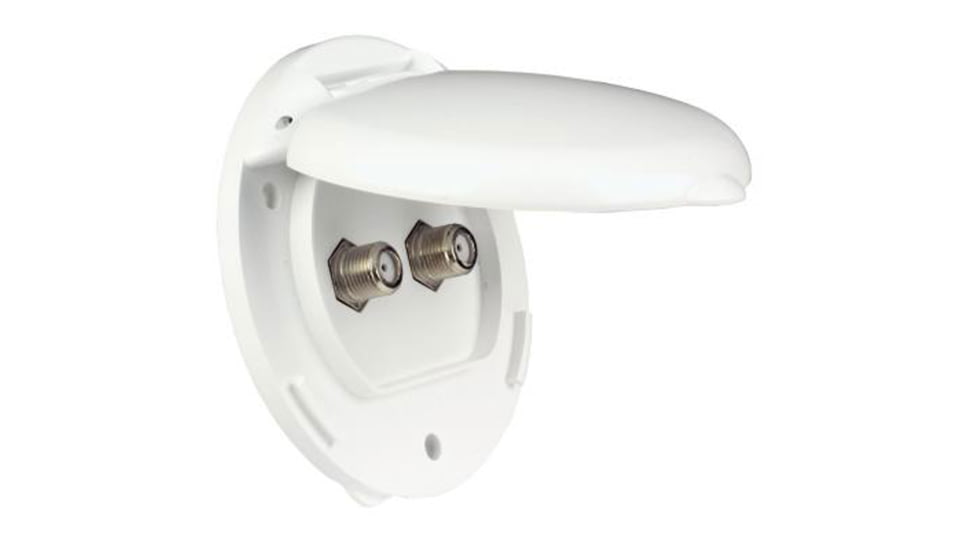 Thetford 94324 Compact Dual Cable TV Plate Free Shipping over 49!