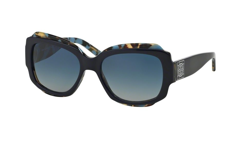 Tory Burch TY7070 Sunglasses 12804L-55 - Navy/tort Frame, Smoke Blue Gradient Lenses