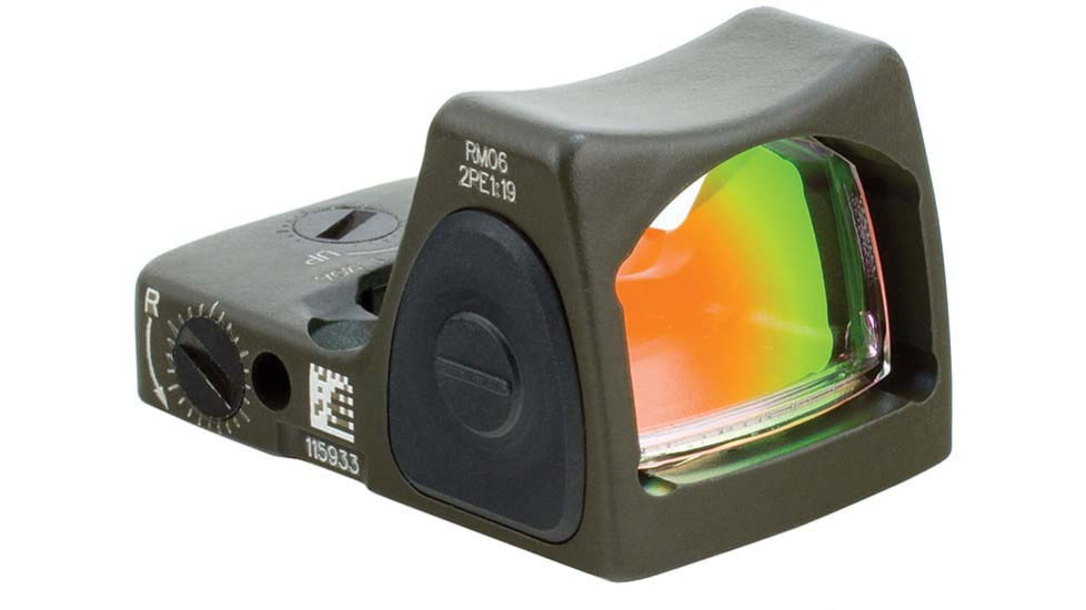 Trijicon RM06 RMR Type 2 Adjustable LED Red Dot Sight, 3.25 MOA Red Dot, No Mount, Matte, ODG, 700695