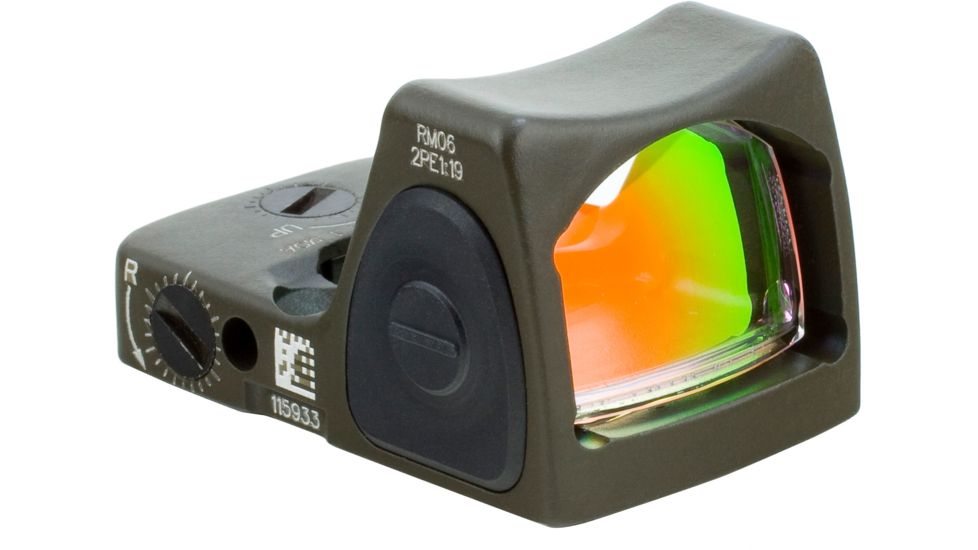 Trijicon RMR Type 2 Adjustable Red Dot Sight, 6.5 MOA Red Dot, No Mount, Cerakote OD Green, 700716