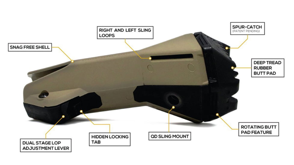 Valiant Dynamics EvolvR Telescoping Combat Stock, Black, Commercial Buffer Tube, E111-00-C-BLK